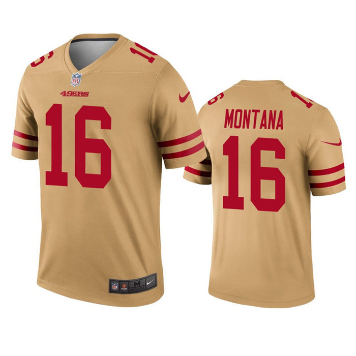 Men's San Francisco 49ers Joe Montana Inverted Legend Jersey - Gold