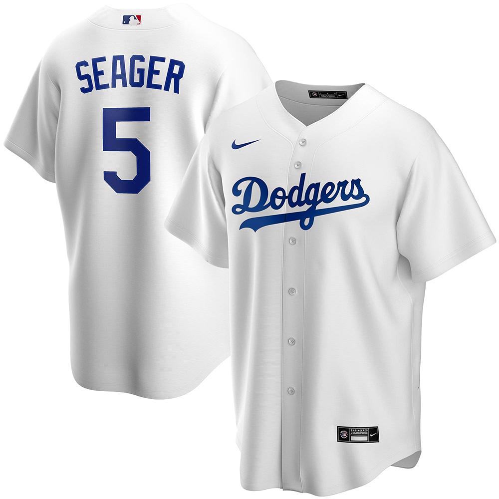Mens Los Angeles Dodgers Corey Seager Cool Base Replica Jersey White